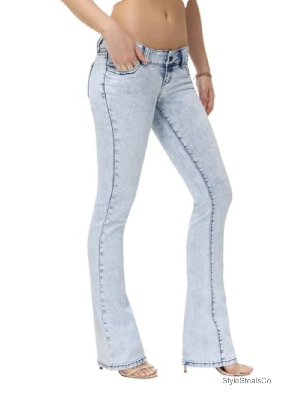 Women's Low Rise Bootcut Stretch Denim Jeans Y2K Flare Pants